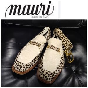 Mauri | Men's Pony Hair Leopard Leather Loafers & Matching Belt